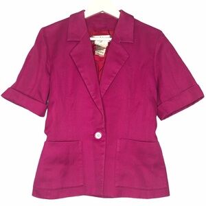YSL Vintage Cropped Blazer Jacket Pink Size 6